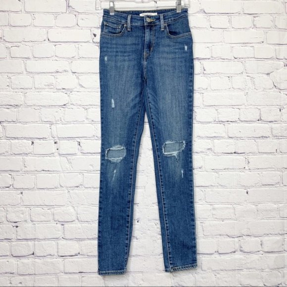 Levi's Denim - Levis 721 High Rise Skinny Jean Busted Knee 25